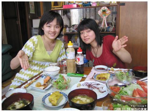 日本留遊學 後來受MAYA應邀到她們家玩～第一次住日本人家　日式早餐好豐盛！